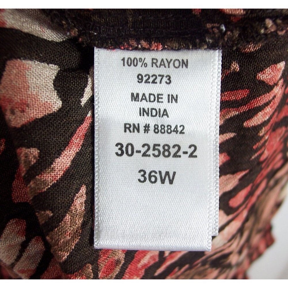 NEW Roaman's 36W Angelina Animal Print Crinkle Crepe Short Sleeve Tunic Top - Picture 11 of 12